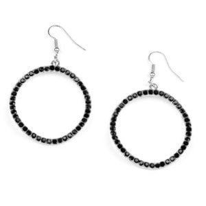 Black wobble earrings